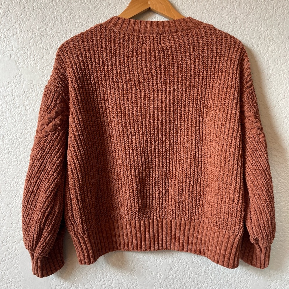 Hippie Rose Rust V-Neck Sweater - Picture 4 of 6
